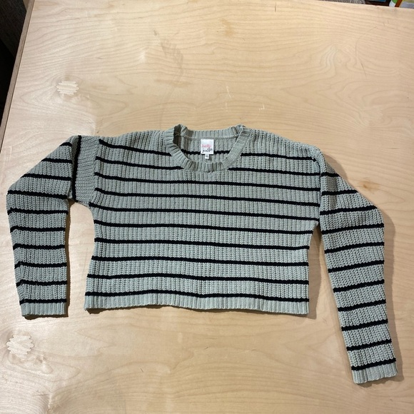 Bell Du Jour Striped Knit Cropped Sweater Large (DV) - Picture 2 of 12
